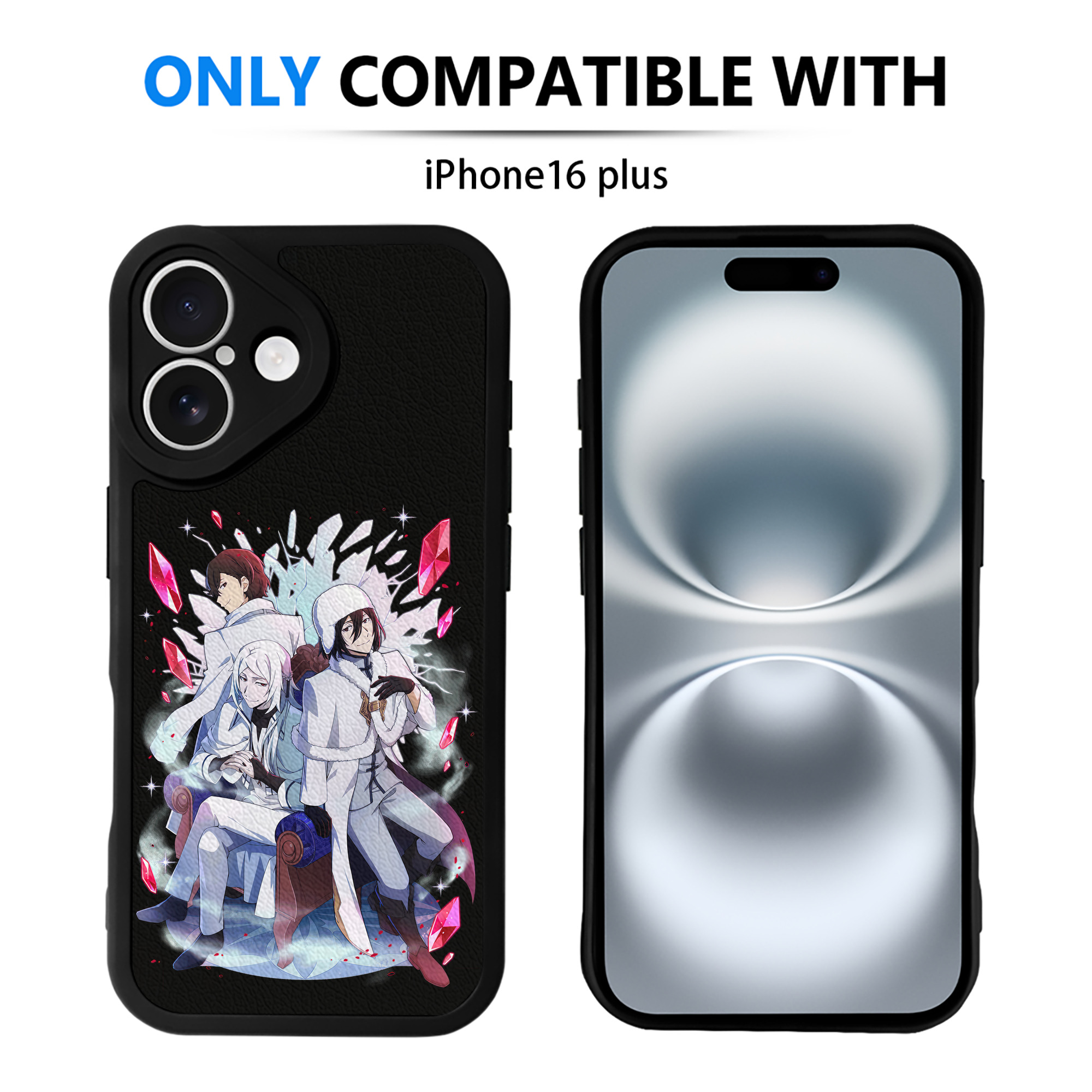 （画像用） 文豪ストレイドッグス Bungo Stray Dogs 【iPhone 16シリーズ対応】シリコンスマホケース（レザー調） 材質：シリコン